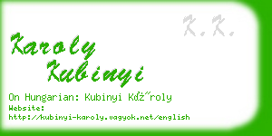 karoly kubinyi business card